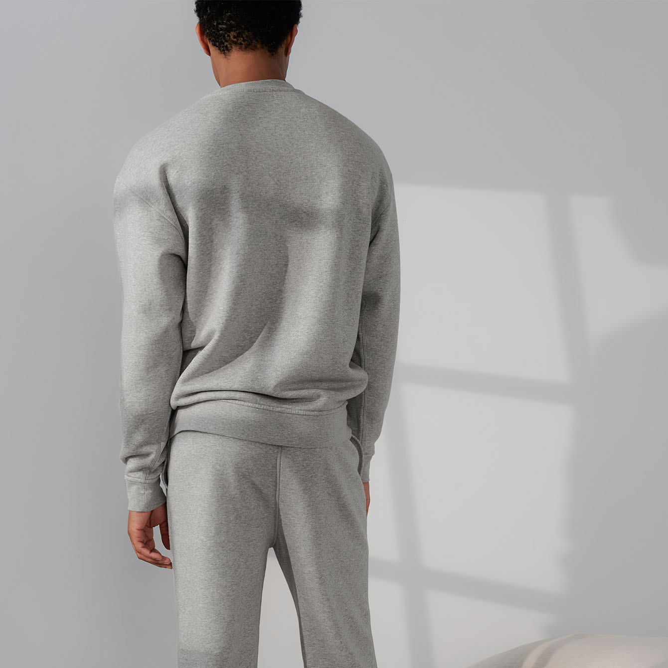 Lunya Loungewear Men's Silksweats™ Midweight Reversible Pocket Sweatshirt - #Napping Dove Heather