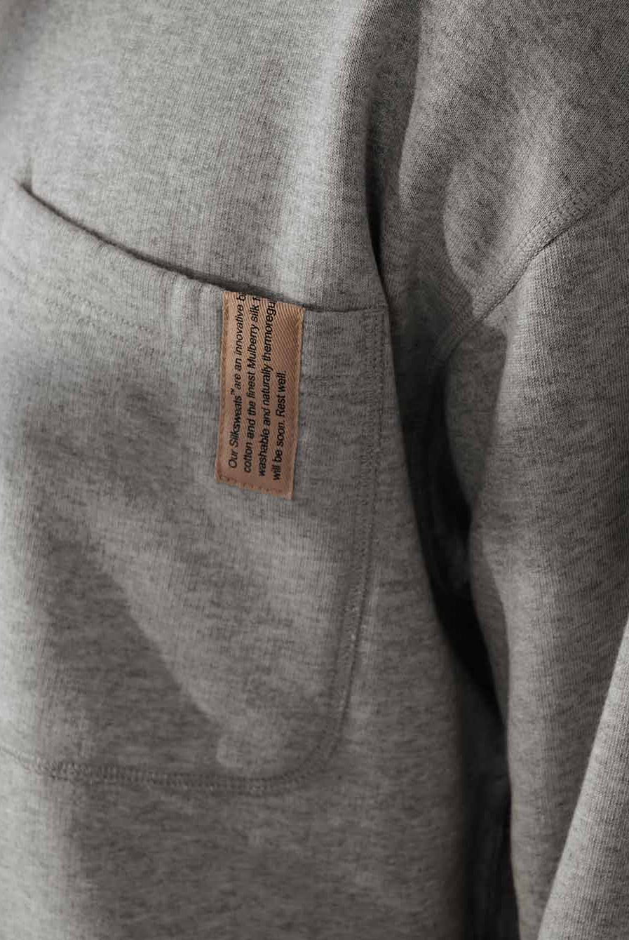 Lunya Loungewear Men's Silksweats™ Midweight Reversible Pocket Sweatshirt - #Napping Dove Heather