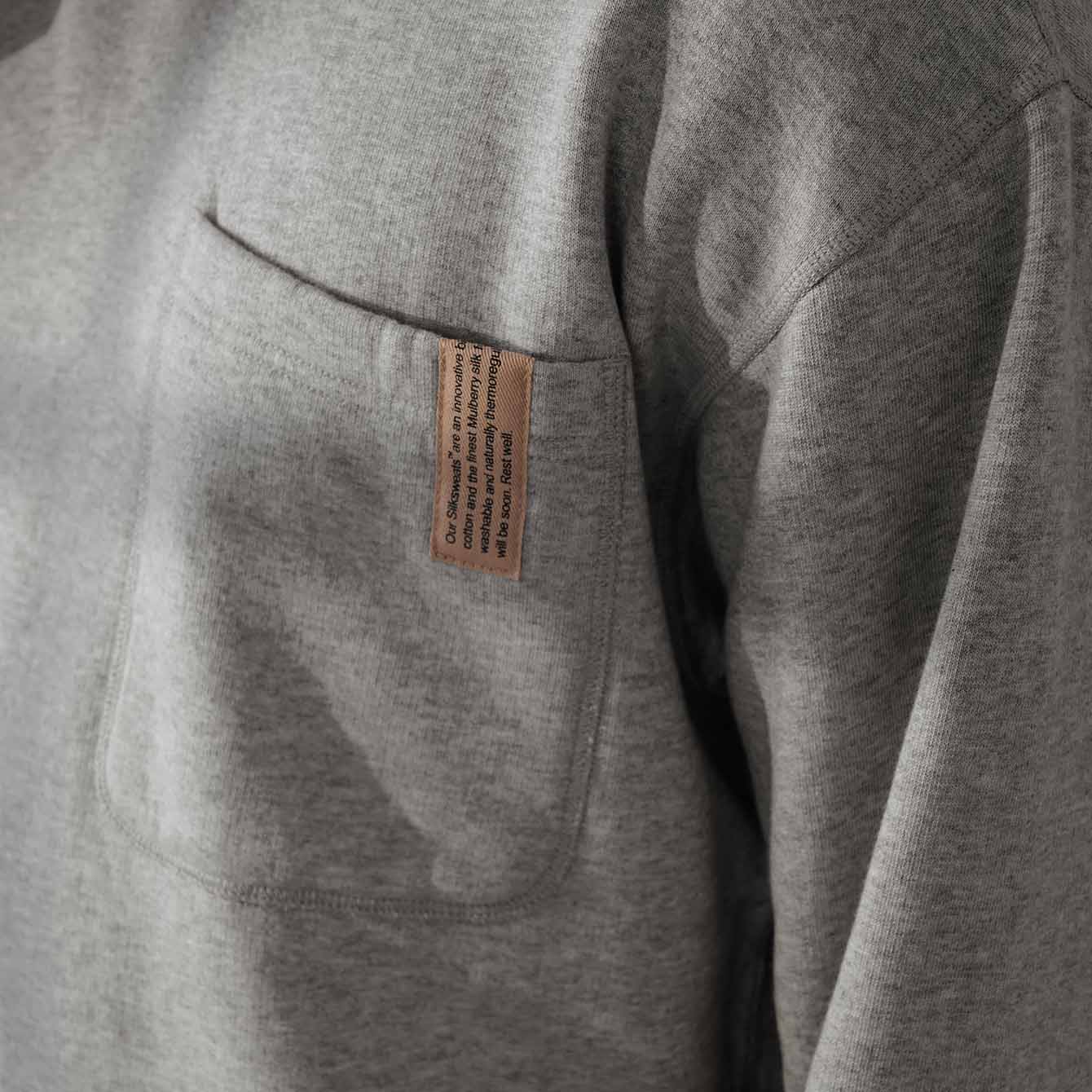 Lunya Loungewear Men's Silksweats™ Midweight Reversible Pocket Sweatshirt - #Napping Dove Heather