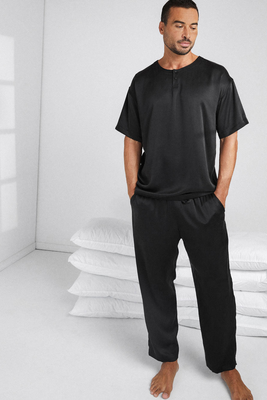 Lunya Men's Washable Silk Set- #Immersed Black