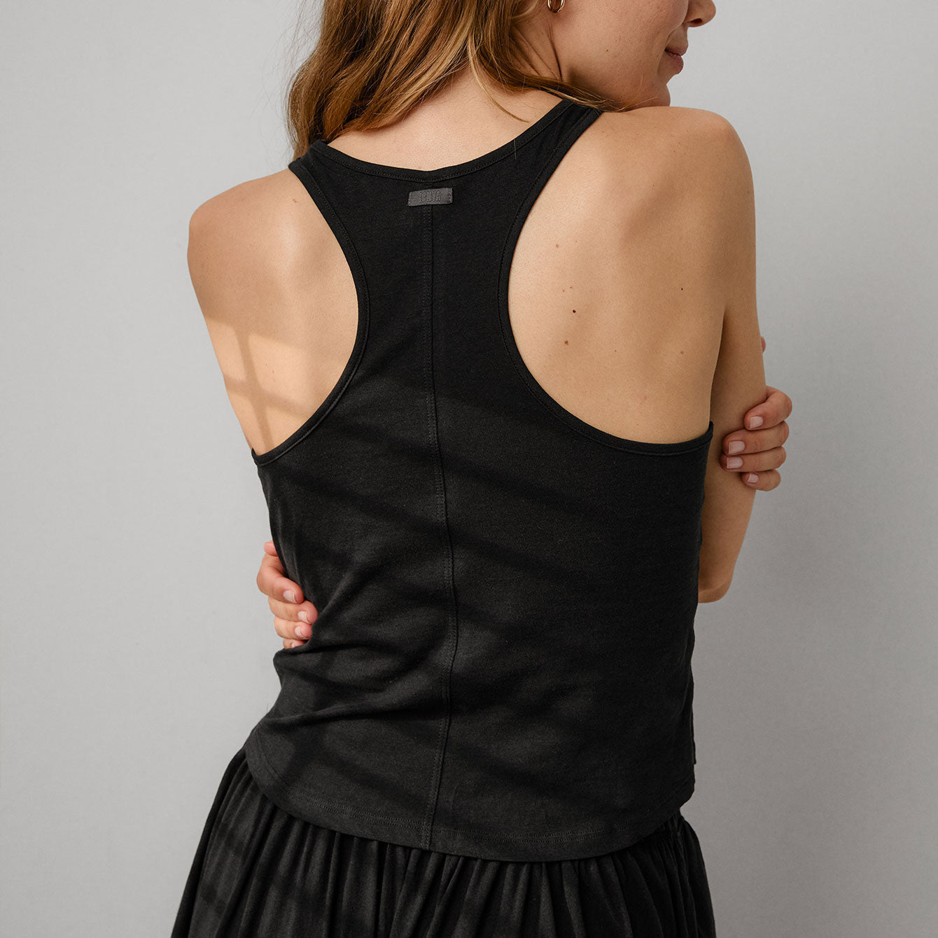 Lunya Pajamas Organic Pima Curved Hem Tank - #Immersed Black