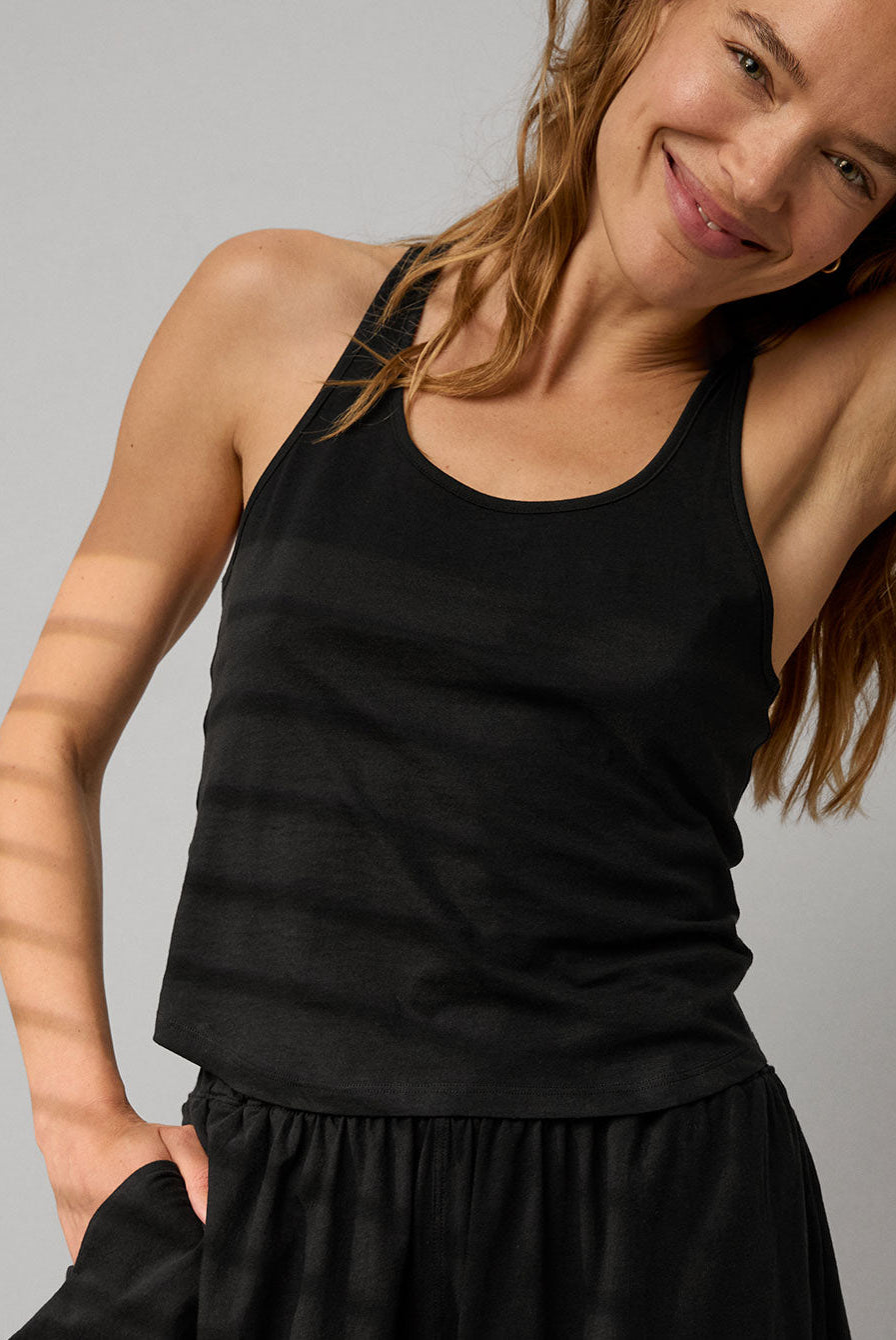 Lunya Pajamas Organic Pima Curved Hem Tank - #Immersed Black