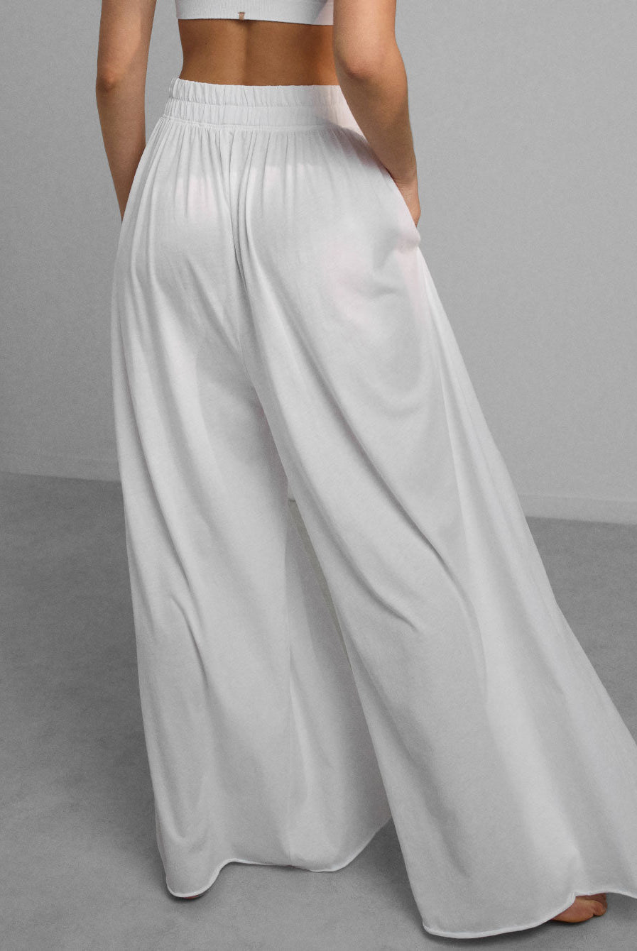 Lunya Sleepwear Organic Pima Wide Leg Pant - #Sincere White