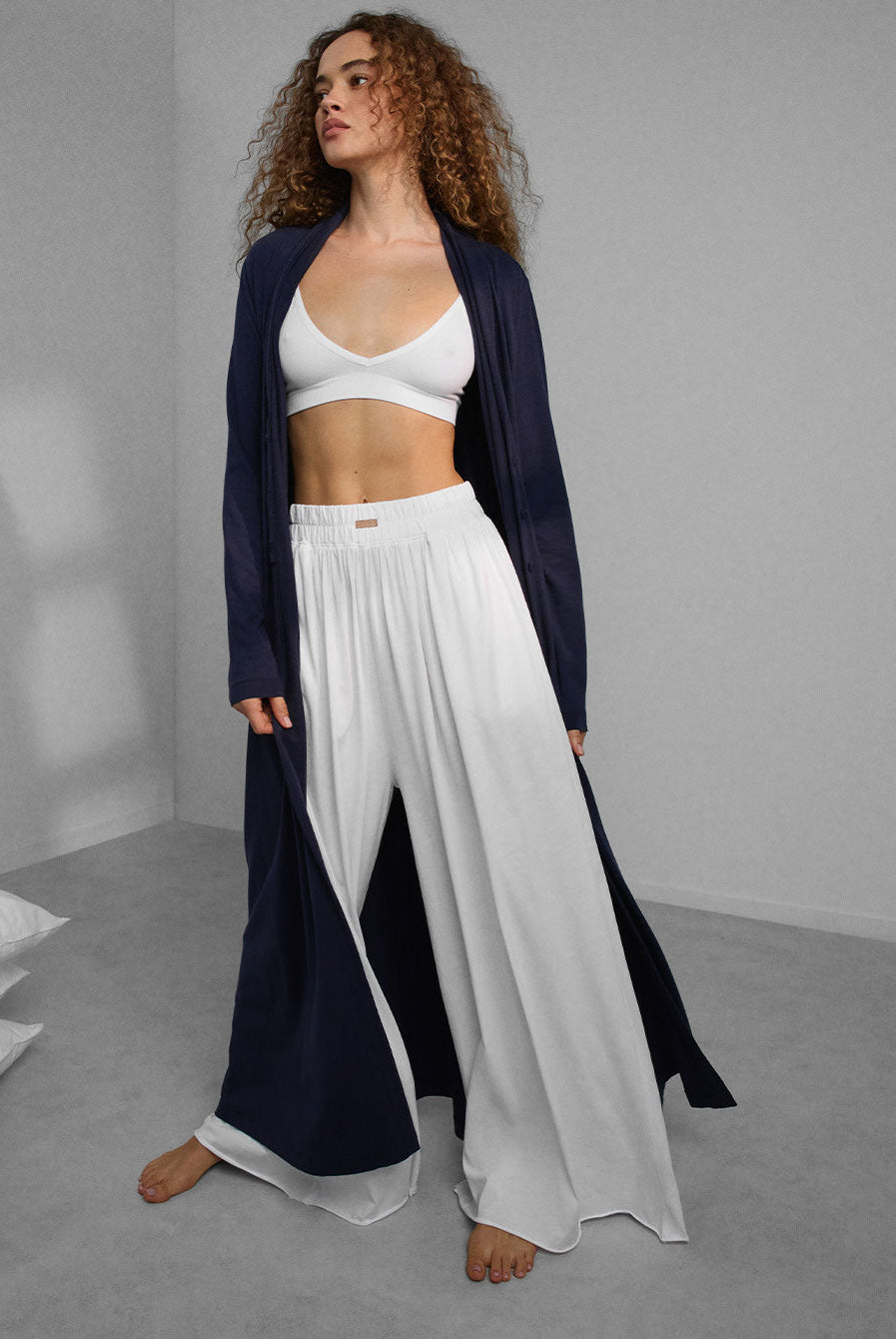 Lunya Sleepwear Organic Pima Wide Leg Pant - #Sincere White