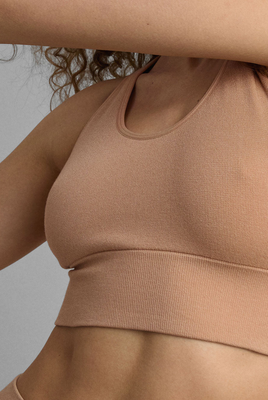 Lunya Pajamas Seamless Modal Racer Bralette - #Hushed Tan