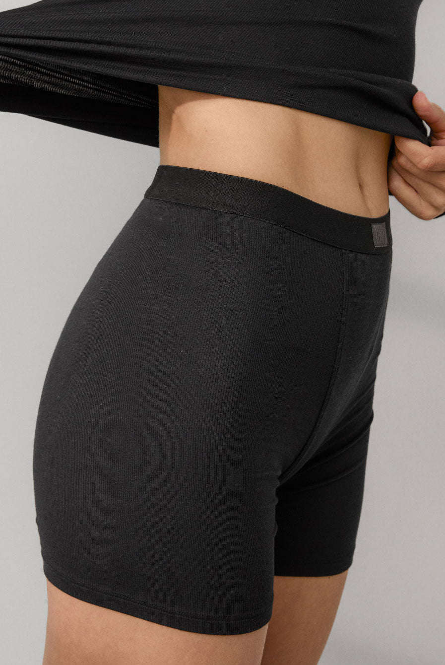 Lunya Soft Modal Rib Boyshort - #Immersed Black