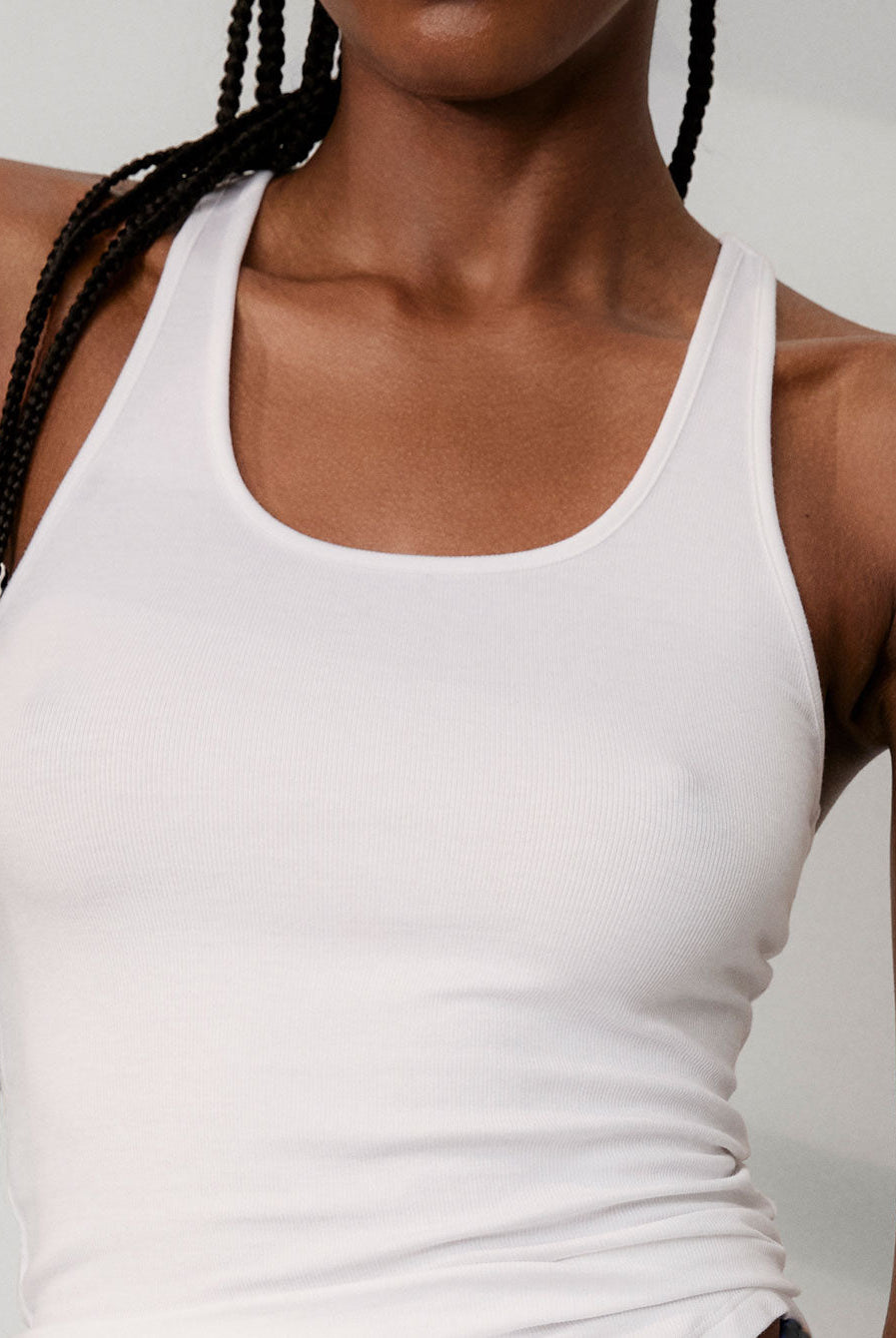 Lunya Pajamas Soft Modal Rib Curved Hem Tank - #Sincere White