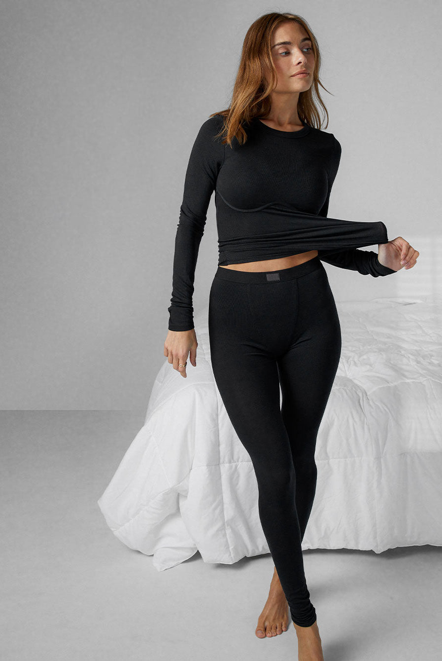 Soft Modal Rib Legging - #Immersed Black