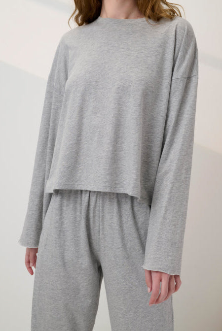 Lunya Pajamas - ORGANIC PIMA WIDE SLEEVE TEE #Storm Grey Heather