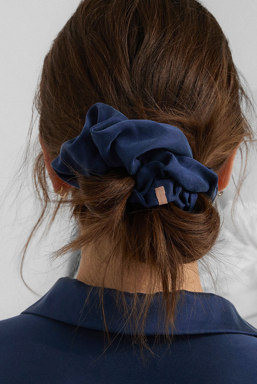 Lunya Washable Silk Classic Scrunchie - #Deep Blue