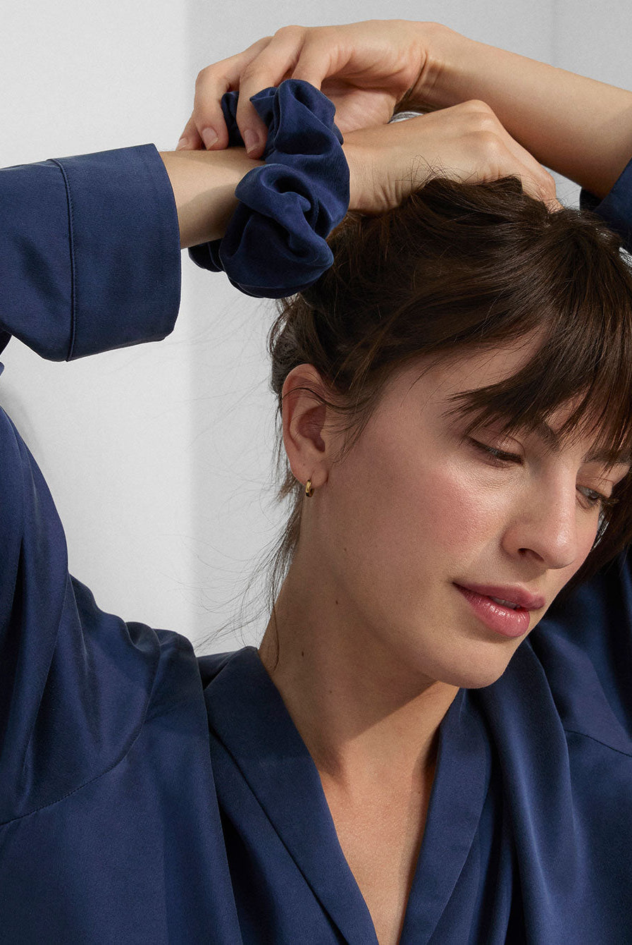 Lunya Washable Silk Classic Scrunchie - #Deep Blue