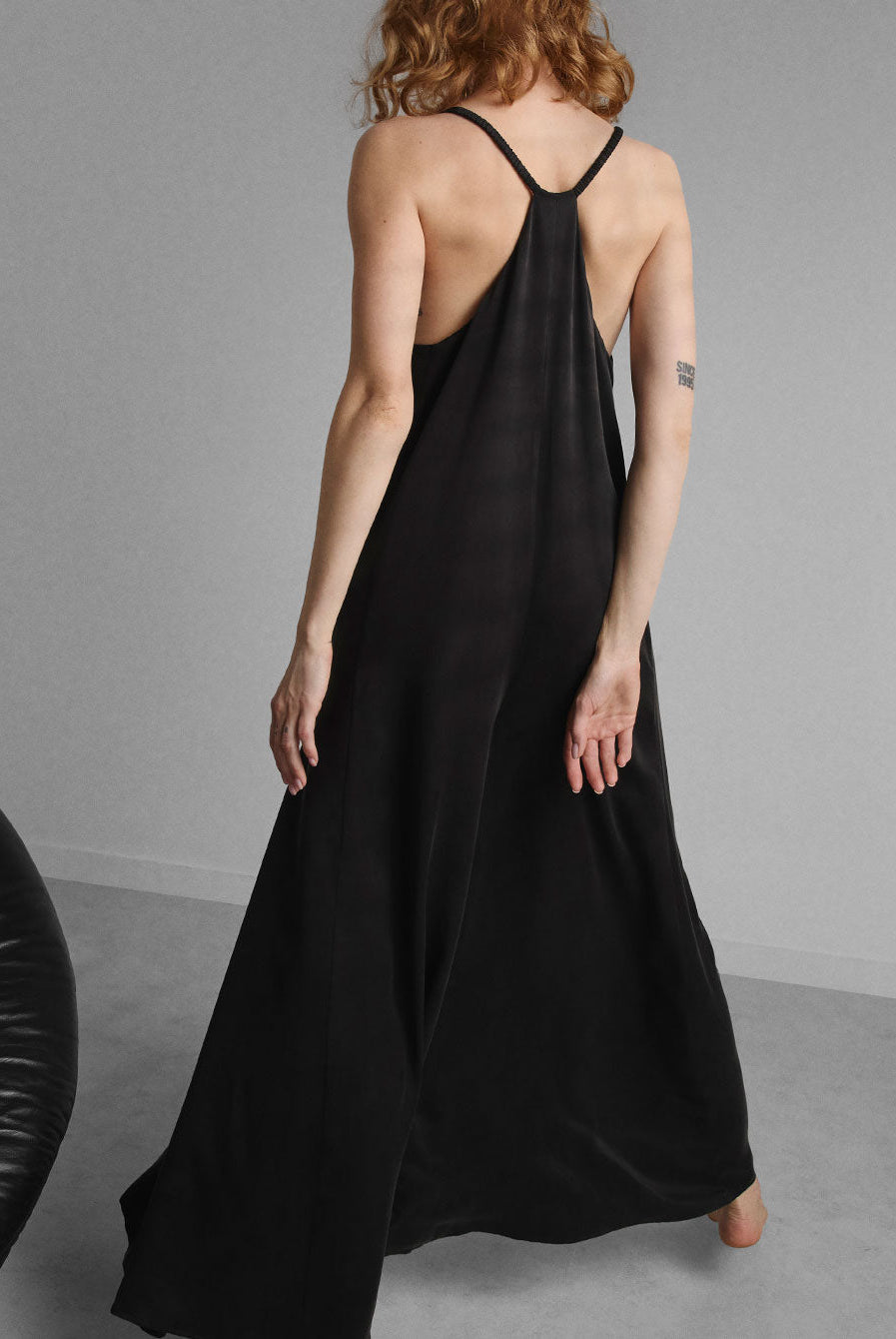 Lunya Sleepwear Washable Silk Elastic Strap Jumpsuit - #Immersed Black