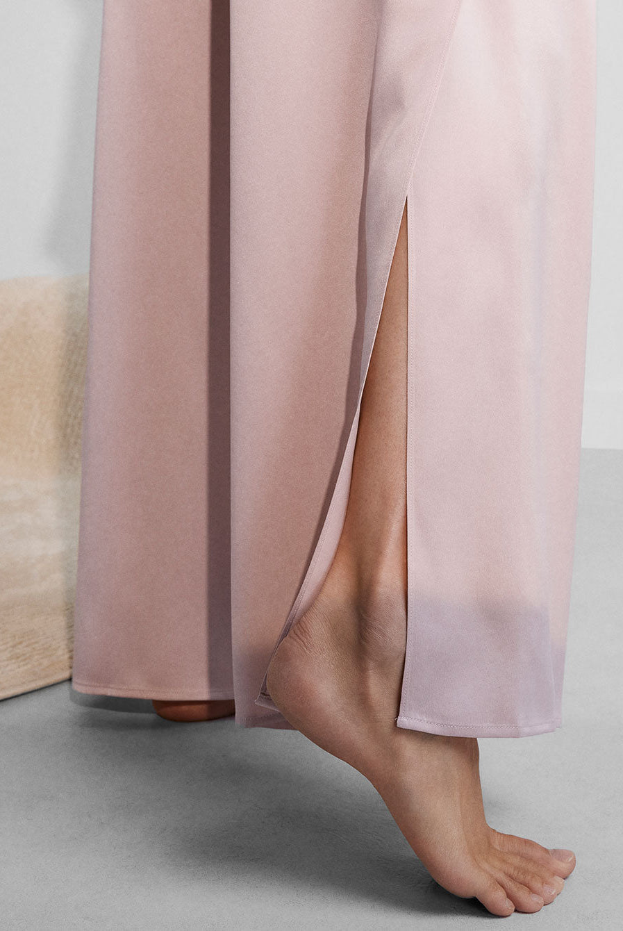 Washable Silk Tee Pant Set - #Delicate Pink