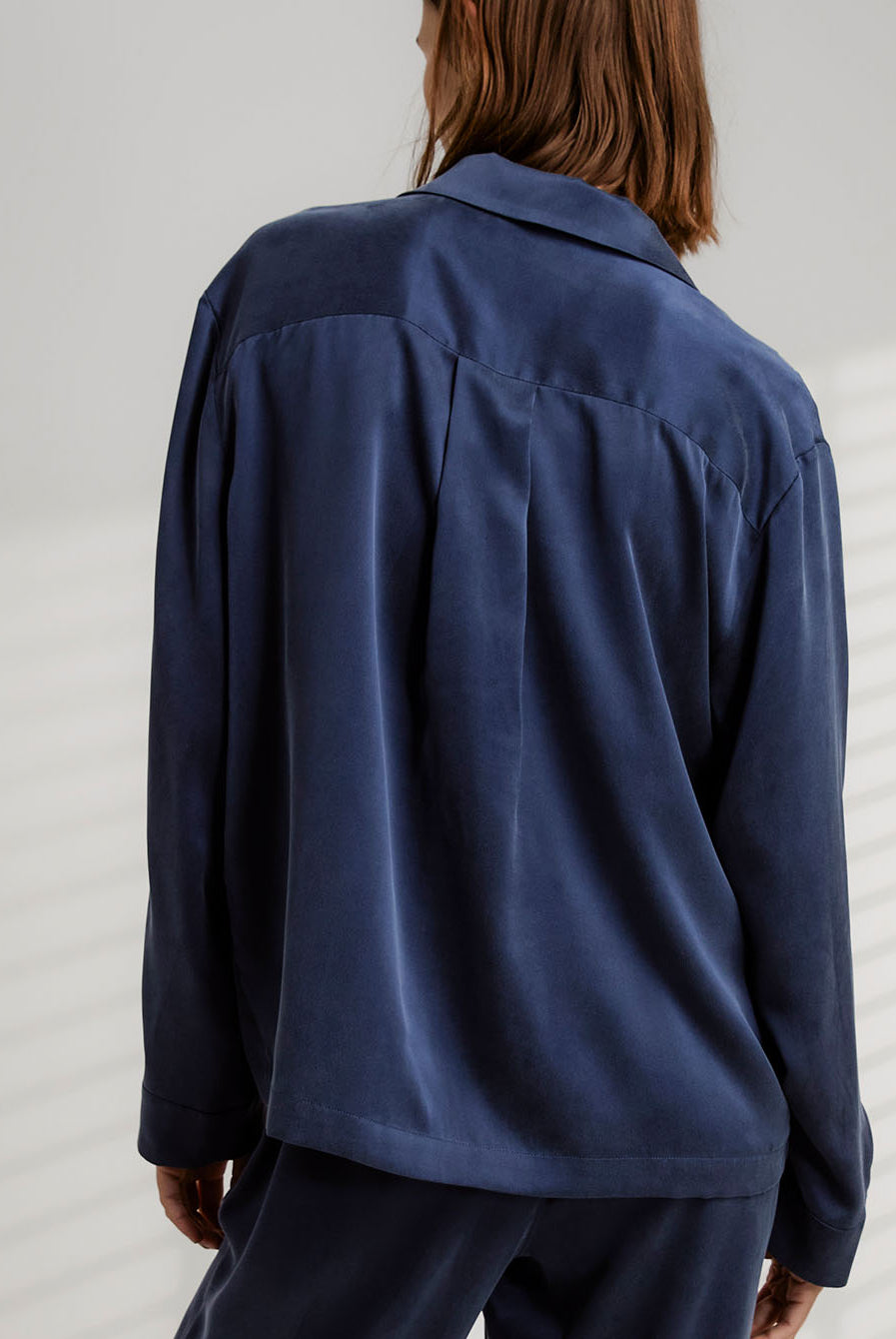 Lunya Loungewear Washable Silk Long Sleeve Pant Set - #Deep Blue