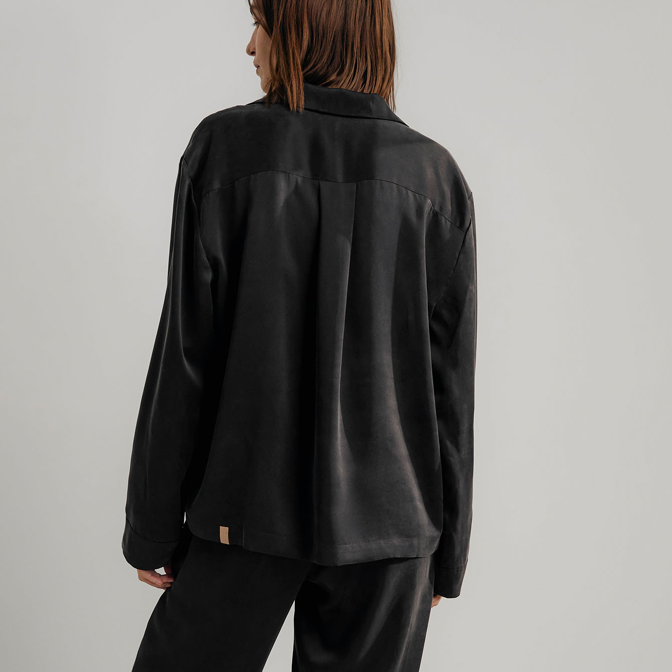 Lunya Pajamas - Washable Silk Long Sleeve Pant Set - #Immersed Black