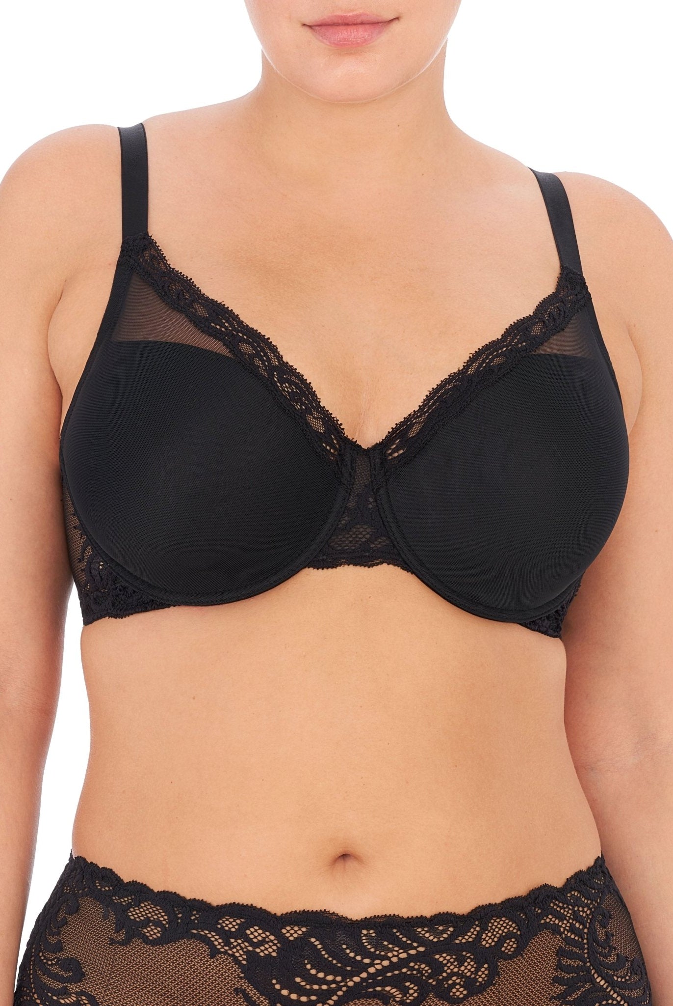 Feathers Lace Full Figure Plunge T-Shirt Bra - Plunge - Natori