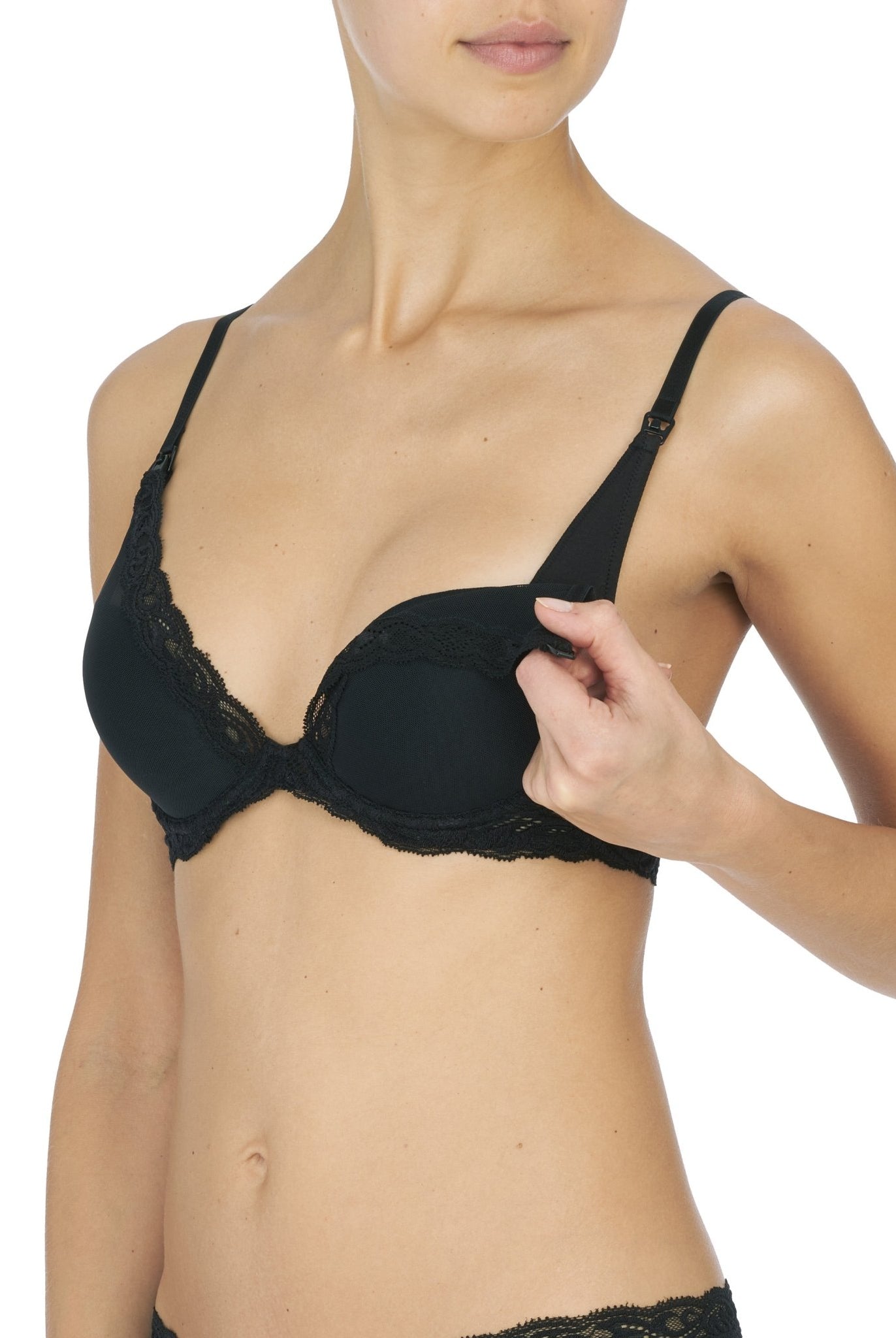 Feathers Lace Plunge Nursing T-Shirt Bra - Plunge - Natori