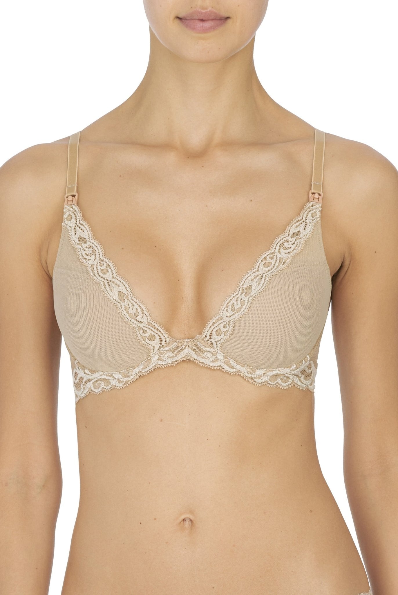 Feathers Lace Plunge Nursing T-Shirt Bra - Plunge - Natori
