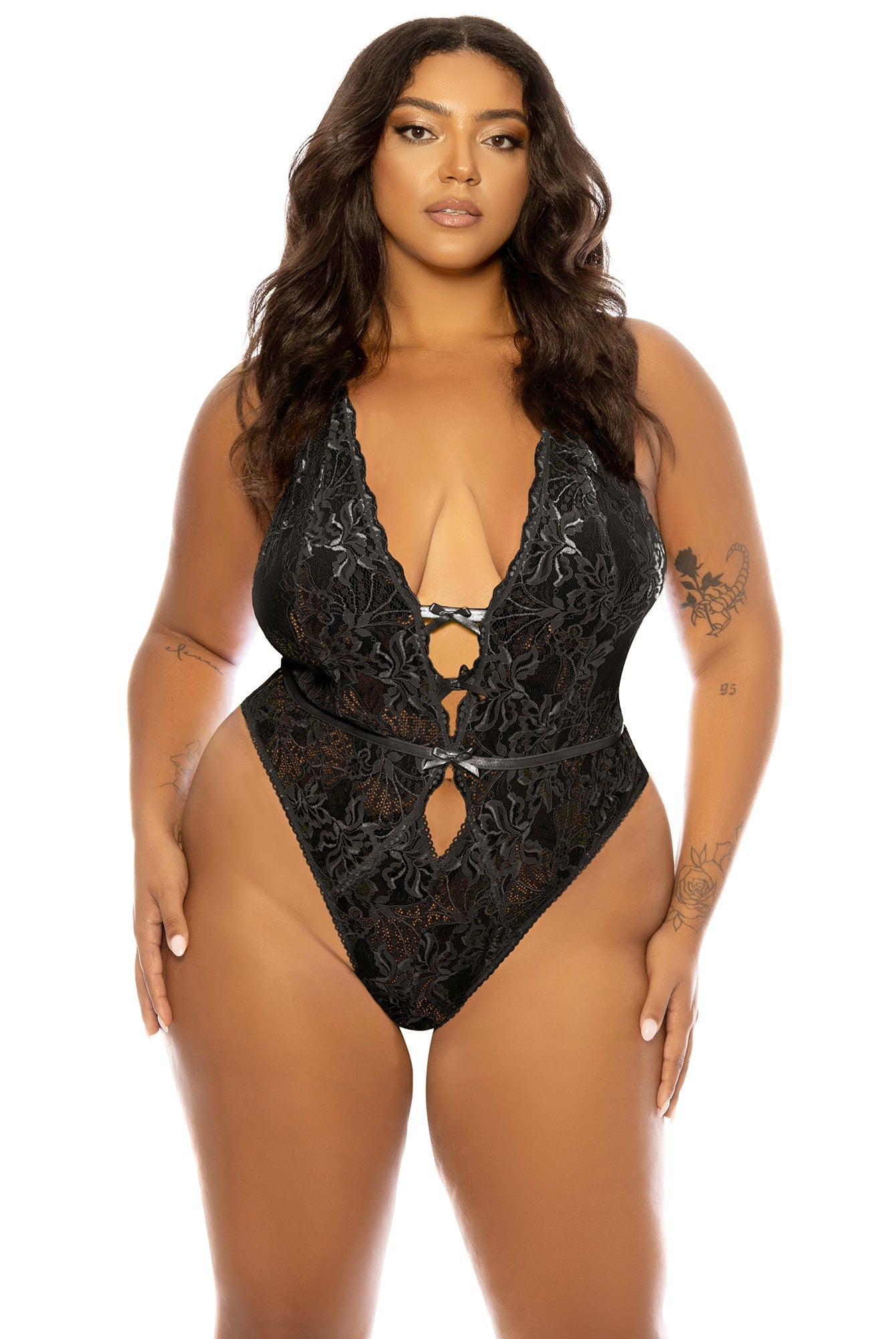Curvy Lauren Lace Teddy - Teddy - Oh La La Cheri