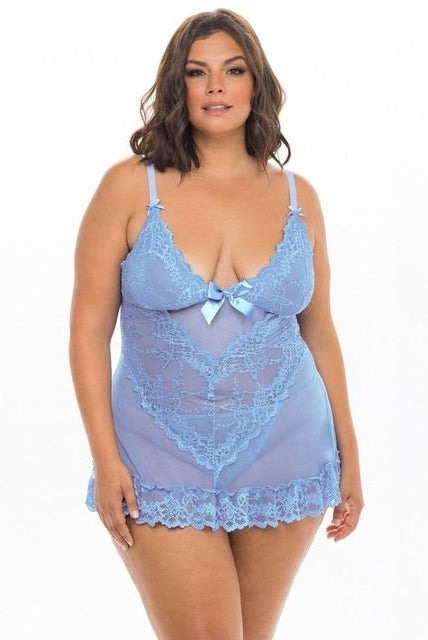 Curvy Valentine Lacey Babydoll - Babydoll - Oh La La Cheri