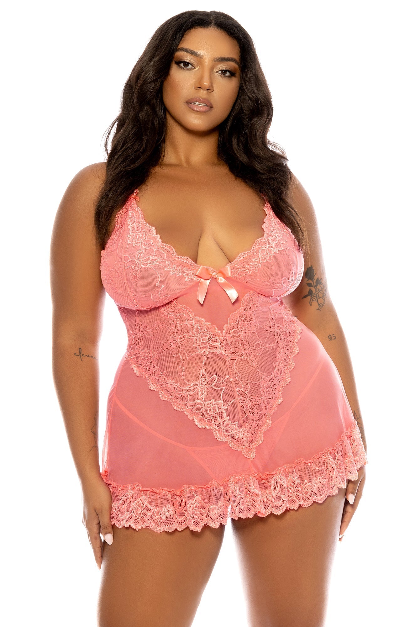 Curvy Valentine Lacey Babydoll - Babydoll - Oh La La Cheri