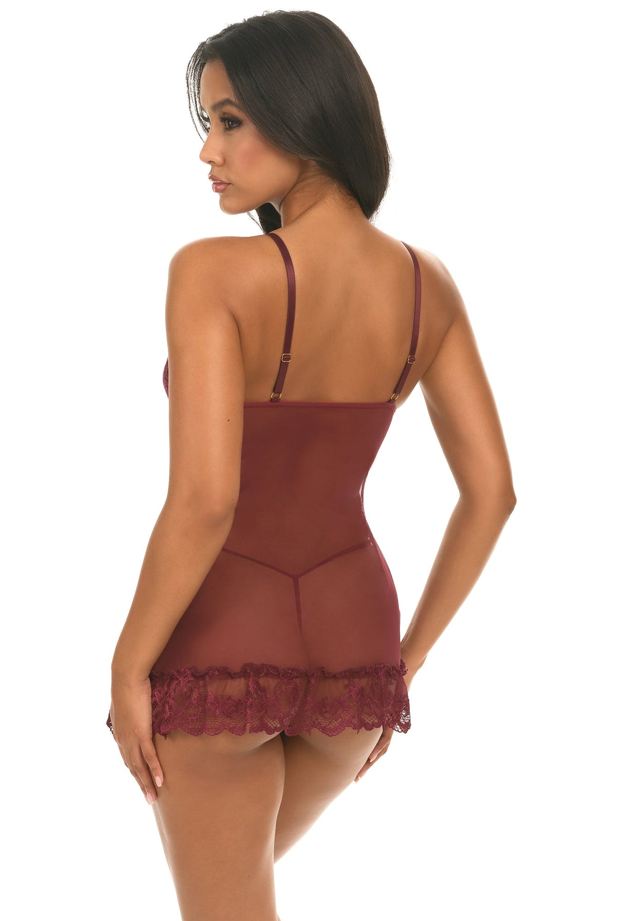 Valentine Soft Cup Lacey Babydoll With Bows And G - string Panty - Babydoll - Oh La La Cheri