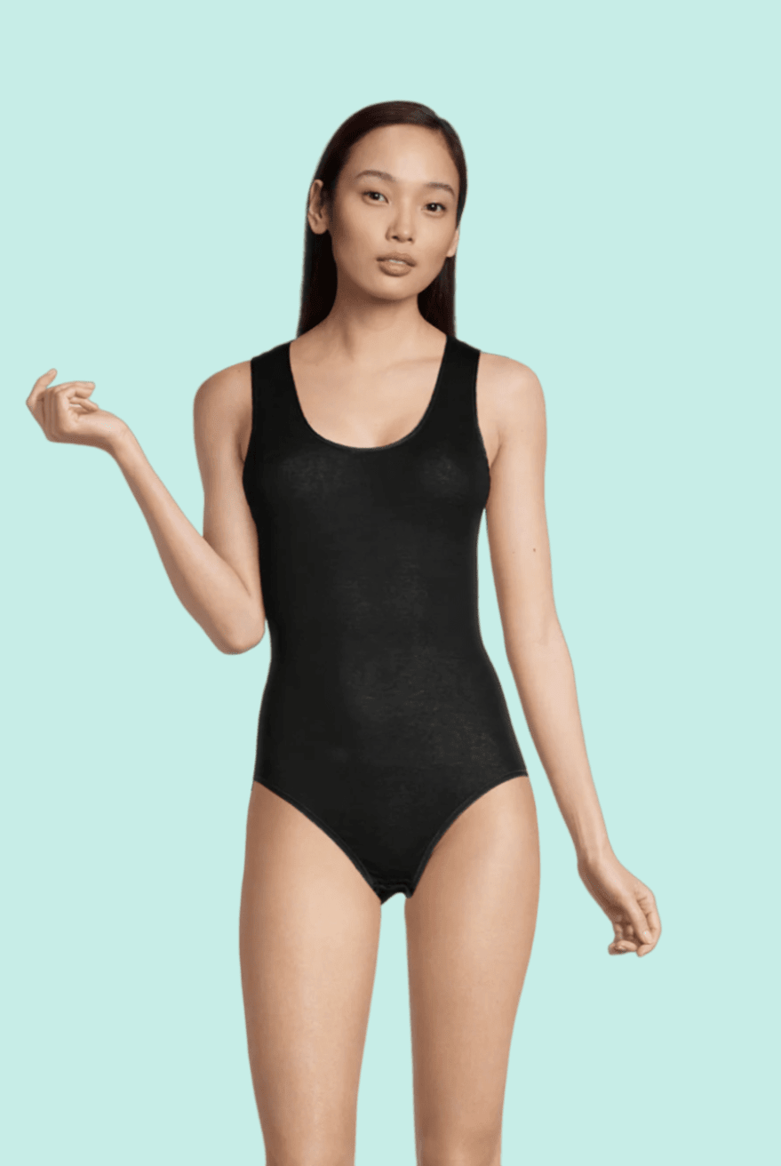 100% Cotton With Satin Bodysuit Scoopneck Tank - Tank Top - Oscalito