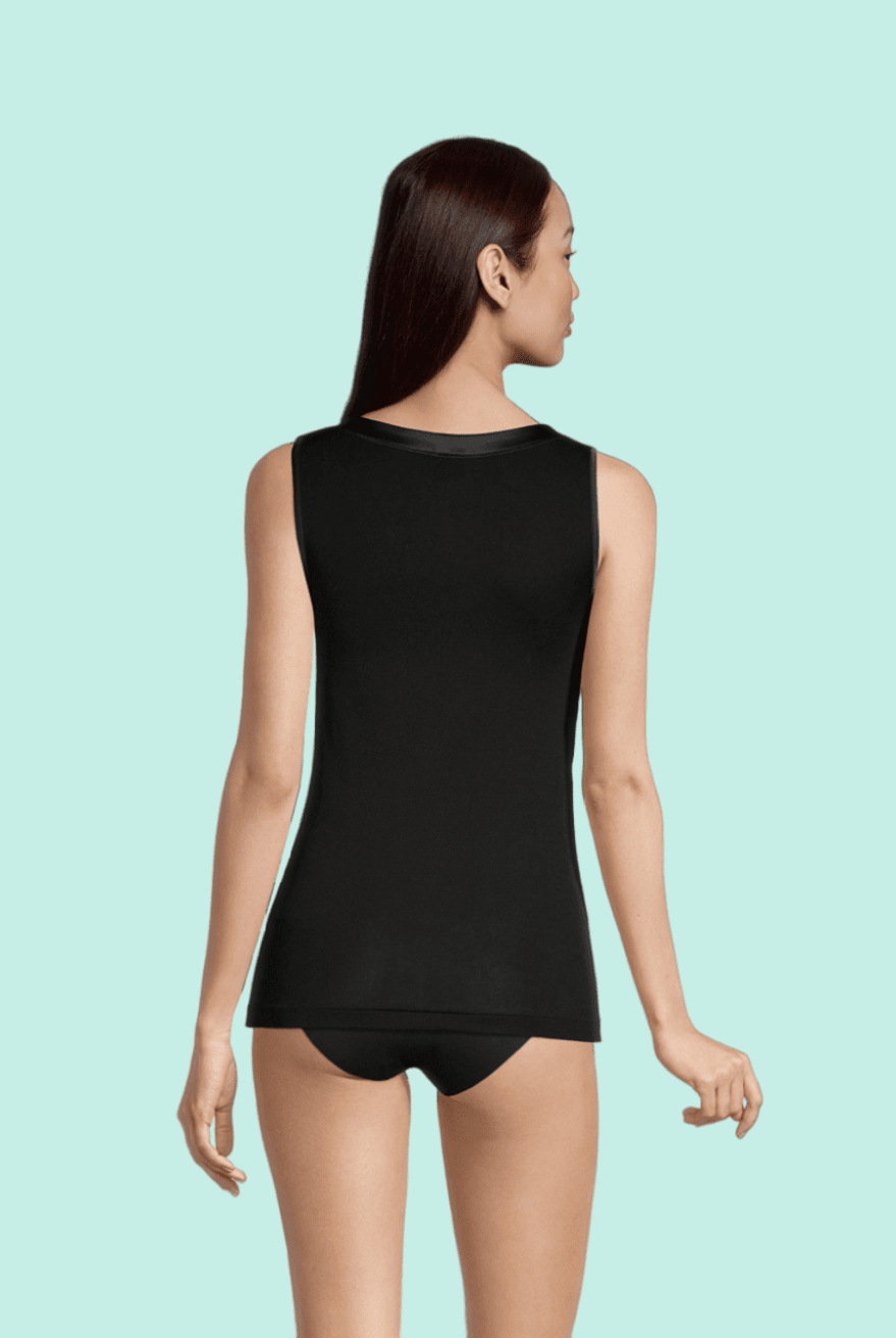 100% Cotton With Satin Scoop Neck Tank Top - Tank Top - Oscalito