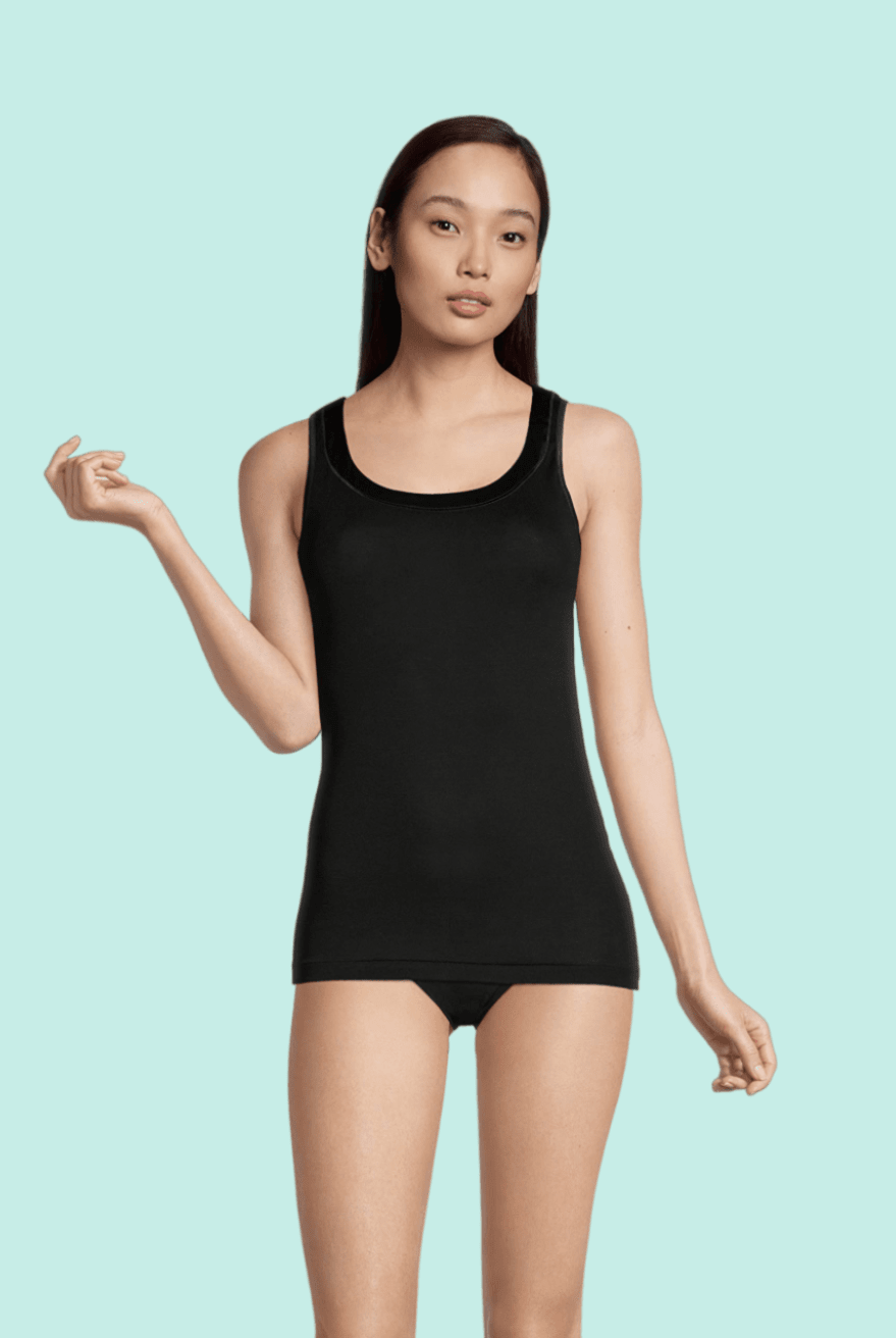 100% Cotton With Satin Scoop Neck Tank Top - Tank Top - Oscalito