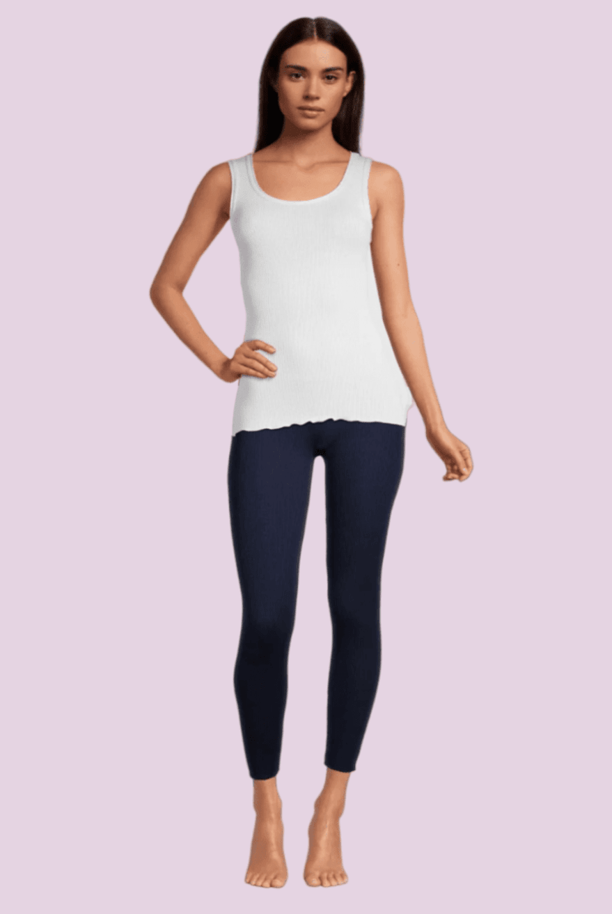 Lettuce Edge Ribbed Wool & Silk Scoop Neck Tank Top - Tank Top - Oscalito