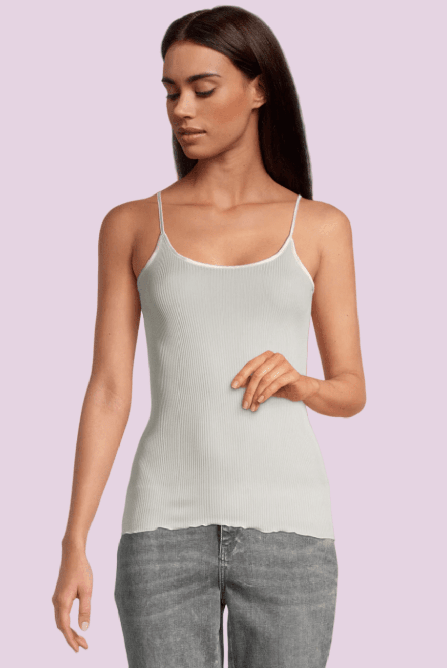 Pure Silk Camisole Top With Spaghetti Straps - Cami - Oscalito