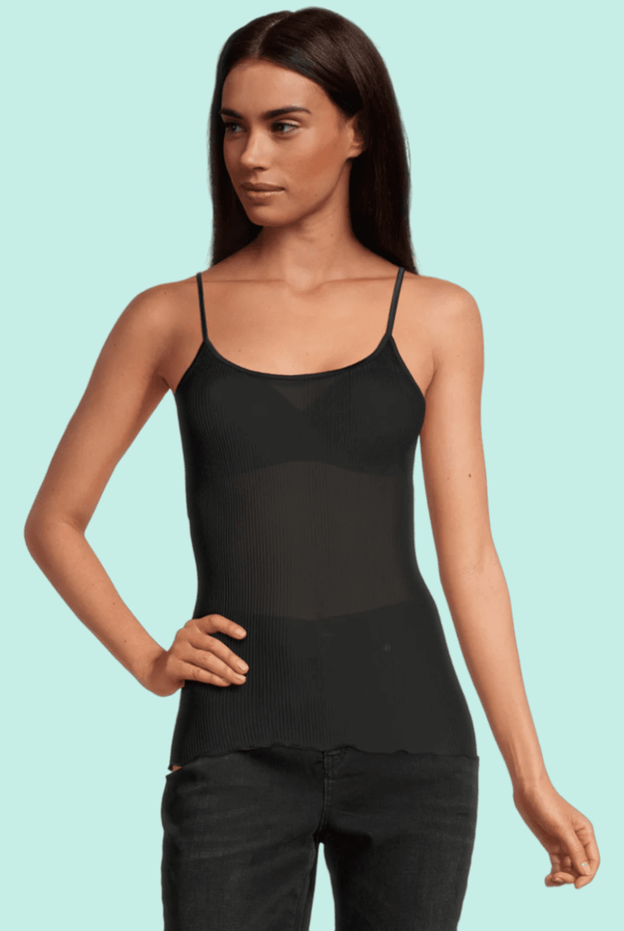 Pure Silk Camisole Top With Spaghetti Straps - Cami - Oscalito