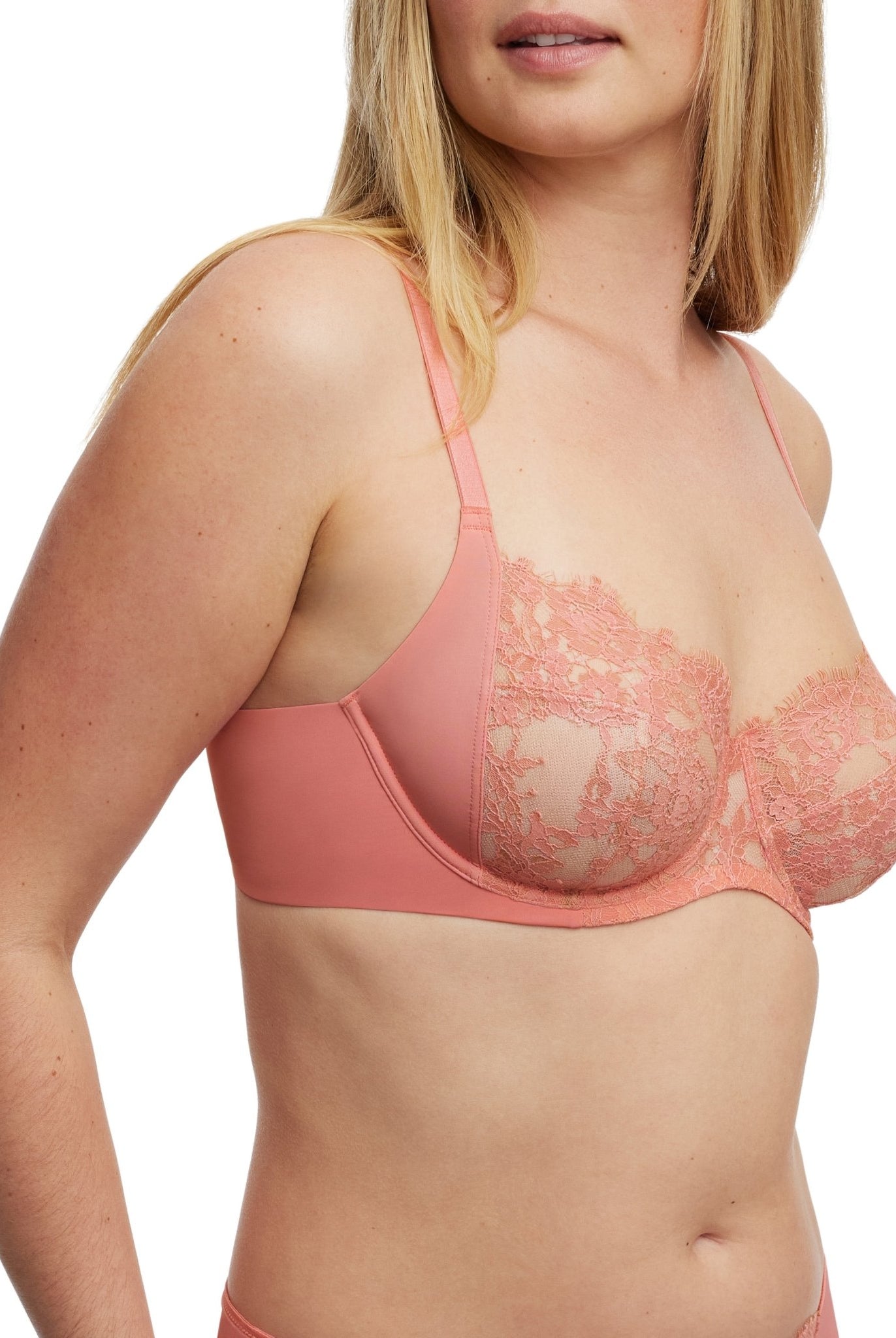 Entice Lace Full Coverage Balconette Side Support Underwire Bra - Side Support - Skarlett Blue