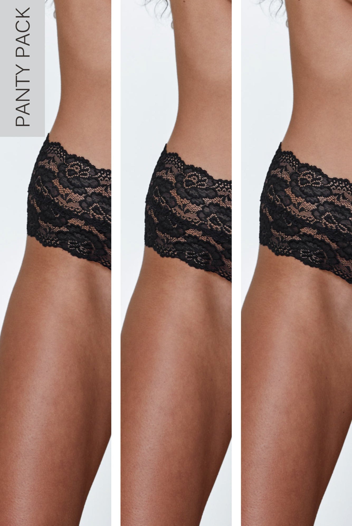 Goddess Lace High Waist Thong 3 - Pack - Thong - Skarlett Blue