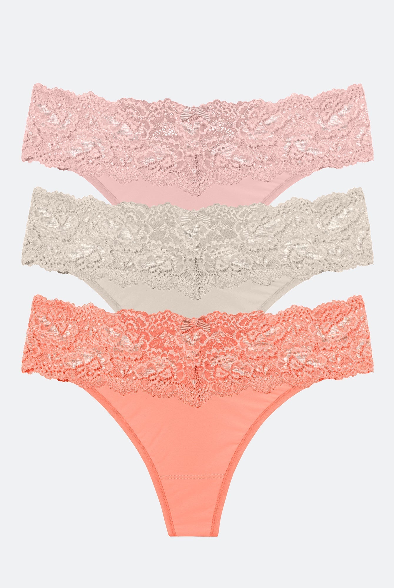 Goddess Lace Trim Thong 3 - Pack - Thong - Skarlett Blue