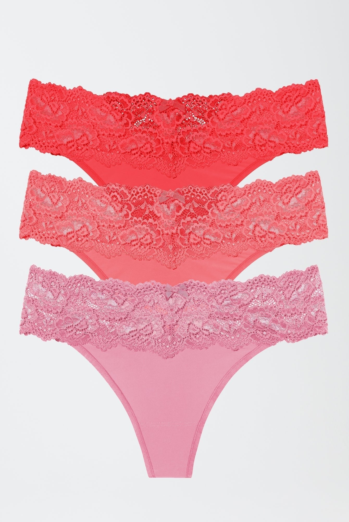 Goddess Lace Trim Thong 3 - Pack - Thong - Skarlett Blue