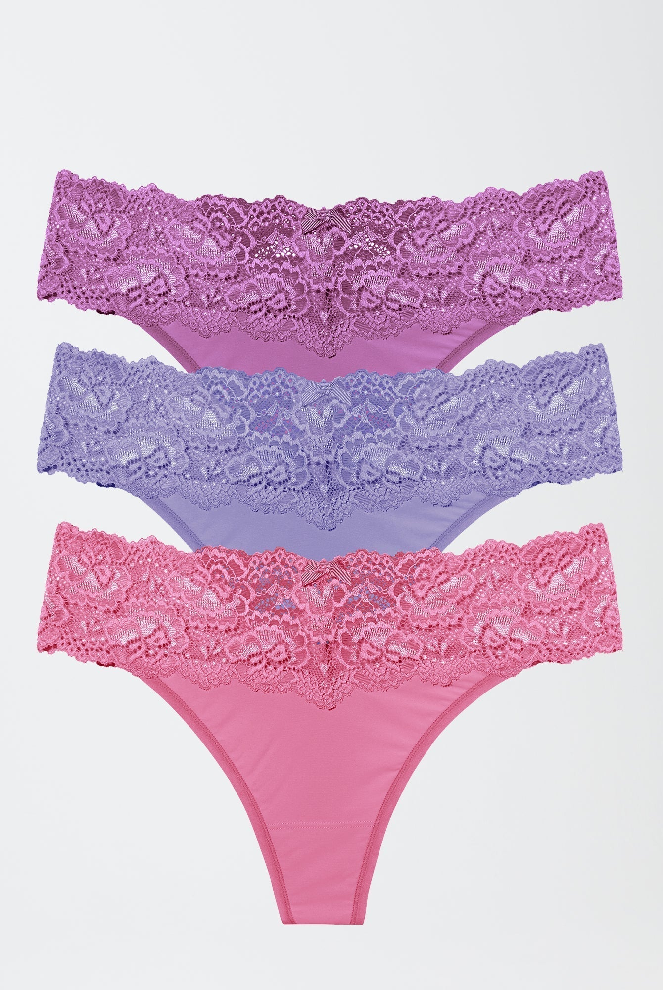 Goddess Lace Trim Thong 3 Pack - Thong - Skarlett Blue