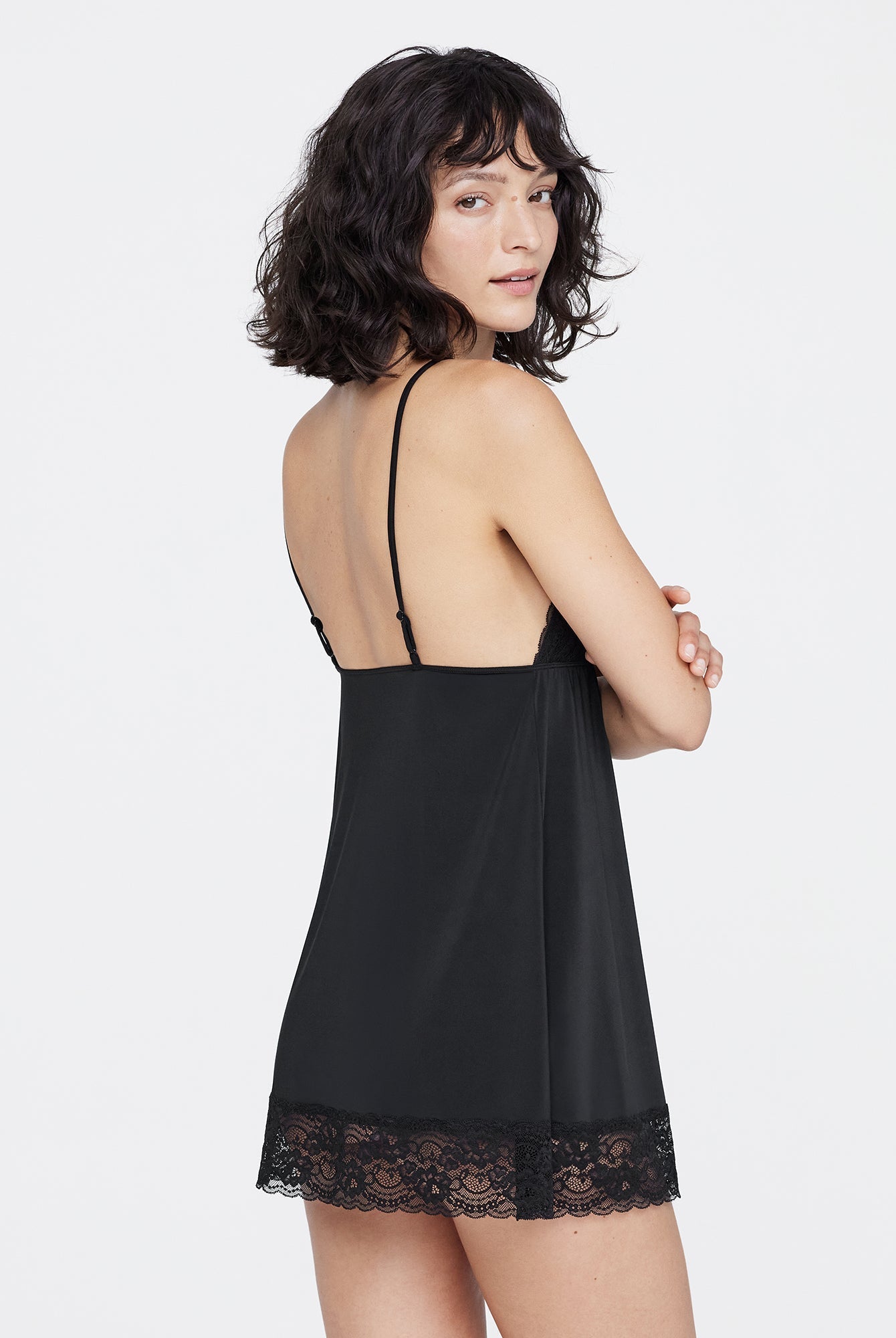 Obsessed Lace Trim Babydoll & Thong Set - Thong - Skarlett Blue