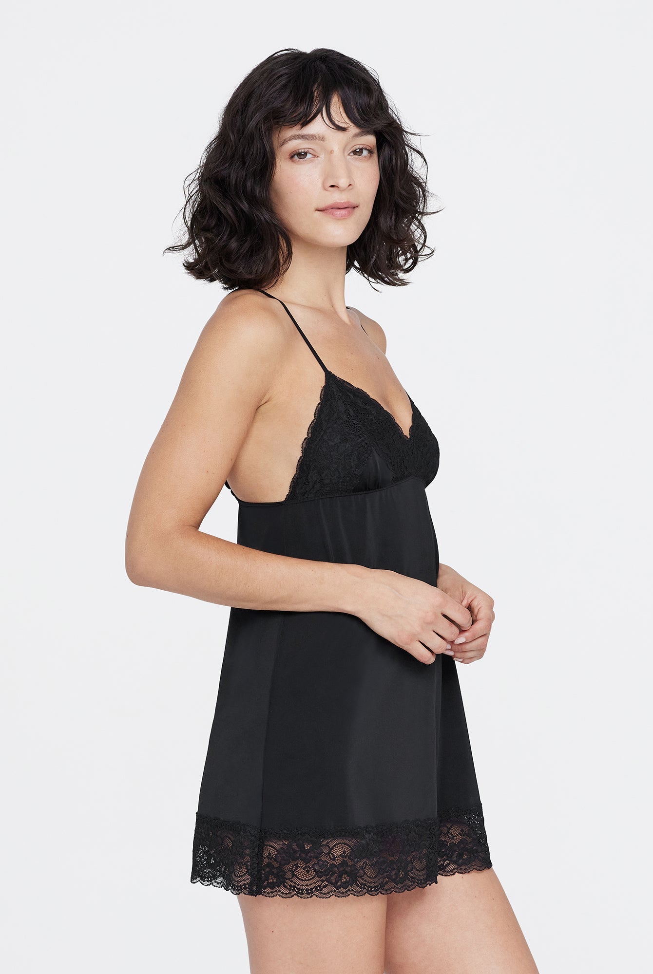 Obsessed Lace Trim Babydoll & Thong Set - Thong - Skarlett Blue