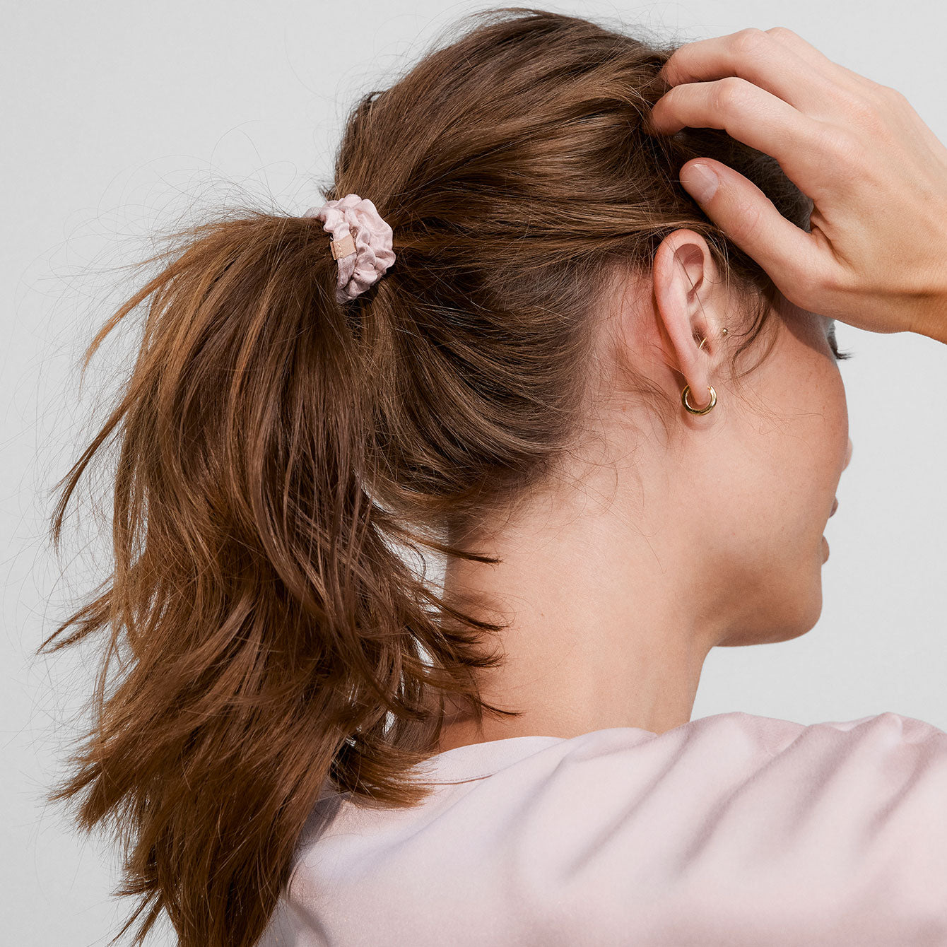 Lunya 3pk Washable Silk Thin Scrunchie - #Immersed Black/Delicate Pink/Deep Blue