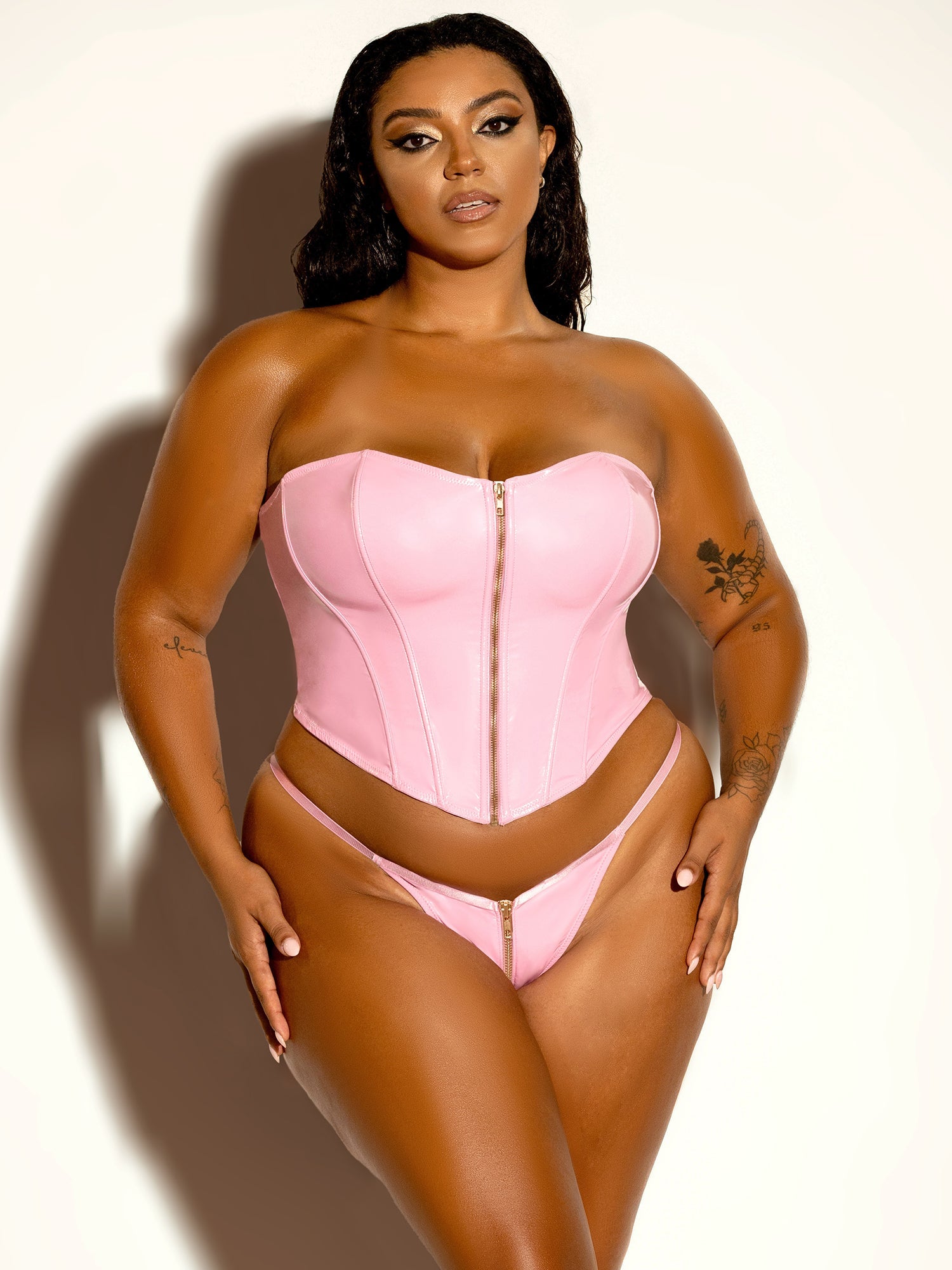 fetish plus size lingerie bustier bra set