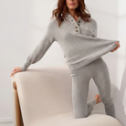 Lunya Loungewear Cottonsilk™ Pocket Henley - #Mellow Grey Heather