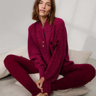 Lunya Loungewear Cottonsilk™ Pocket Henley - #Imperial Garnet Marl