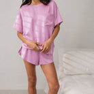 Lunya Pajamas - WASHABLE SILK TEE SHORT SET #lilac bloom