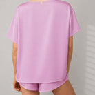 Lunya Pajamas - WASHABLE SILK TEE SHORT SET #lilac bloom