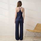 Lunya Pajamas - WASHABLE SILK BIAS CAMI PANT SET #DEEP BLUE
