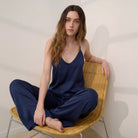 Lunya Pajamas - WASHABLE SILK BIAS CAMI PANT SET #DEEP BLUE