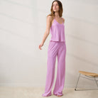 Lunya Pajamas - WASHABLE SILK BIAS CAMI PANT SET #lilac bloom