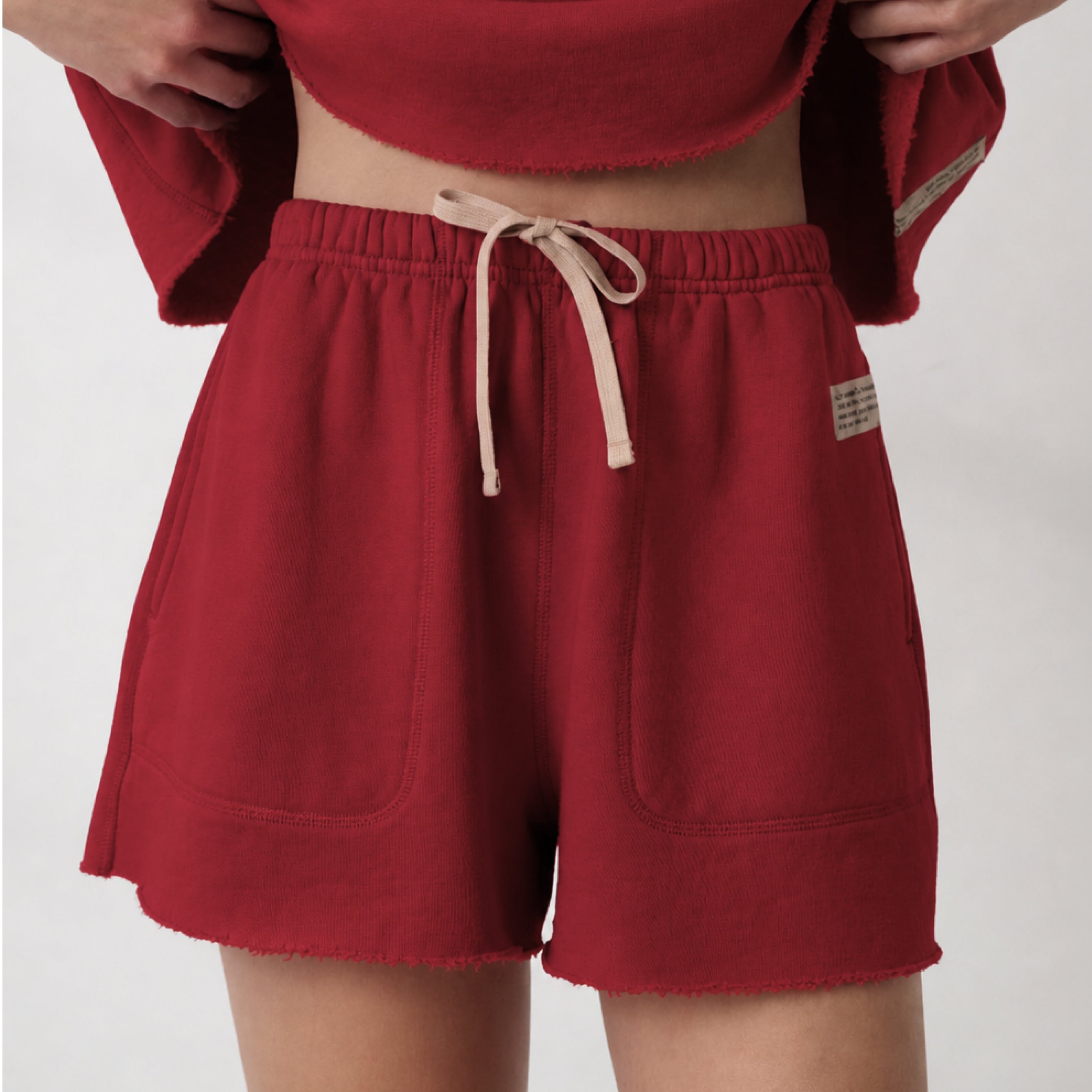 Lunya loungewear - SILKSWEATS™ MIDWEIGHT REVERSIBLE SHORT #CHILI PEPPER