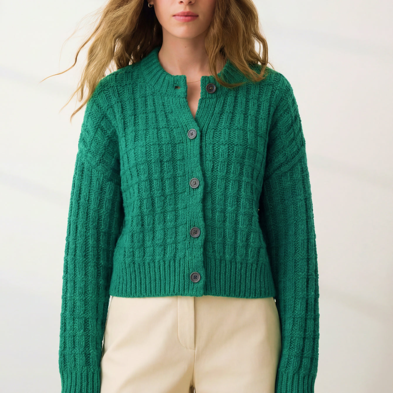 Lunya Loungewear - CLOUD COTTON BASKET STITCH CARDIGAN #SPRING CLOVER